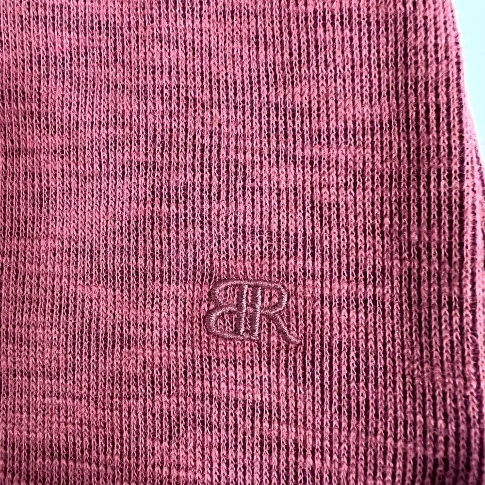 BANANA Republic Men's Double Knit Long Sleeve Crewneck Shirt - Burgandy - S